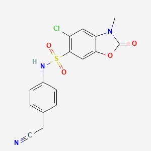5-chloro-N-[4-(cyanomethyl)phenyl]-3-methyl-2-oxo-2,3-dihydro-1,3-benzoxazole-6-sulfonamide