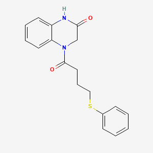 4-(4-(phenylthio)butanoyl)-3,4-dihydroquinoxalin-2(1H)-one