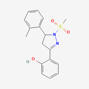 2-(1-(methylsulfonyl)-5-(o-tolyl)-4,5-dihydro-1H-pyrazol-3-yl)phenol