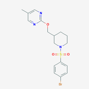 molecular formula C17H20BrN3O3S B2629517 2-[[1-(4-Bromophenyl)sulfonylpiperidin-3-yl]methoxy]-5-methylpyrimidine CAS No. 2380058-91-1