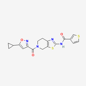 N-(5-(5-cyclopropylisoxazole-3-carbonyl)-4,5,6,7-tetrahydrothiazolo[5,4-c]pyridin-2-yl)thiophene-3-carboxamide