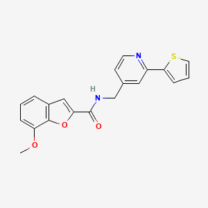 7-methoxy-N-((2-(thiophen-2-yl)pyridin-4-yl)methyl)benzofuran-2-carboxamide