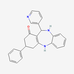 9-Phenyl-6-pyridin-3-yl-5,6,8,9,10,11-hexahydrobenzo[b][1,4]benzodiazepin-7-one