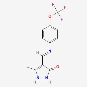5-methyl-4-{[4-(trifluoromethoxy)anilino]methylene}-2,4-dihydro-3H-pyrazol-3-one
