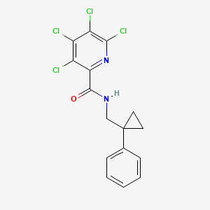 molecular formula C16H12Cl4N2O B2629547 3,4,5,6-tetrachloro-N-[(1-phenylcyclopropyl)methyl]pyridine-2-carboxamide CAS No. 1042858-86-5