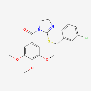 (2-((3-chlorobenzyl)thio)-4,5-dihydro-1H-imidazol-1-yl)(3,4,5-trimethoxyphenyl)methanone