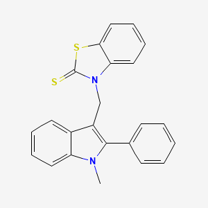 3-((1-methyl-2-phenyl-1H-indol-3-yl)methyl)benzo[d]thiazole-2(3H)-thione