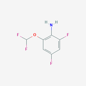 molecular formula C7H5F4NO B2629568 2-(二氟甲氧基)-4,6-二氟苯胺 CAS No. 1804514-12-2