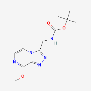 molecular formula C12H17N5O3 B2629574 Tert-butyl ((8-methoxy-[1,2,4]triazolo[4,3-a]pyrazin-3-yl)methyl)carbamate CAS No. 2034479-13-3