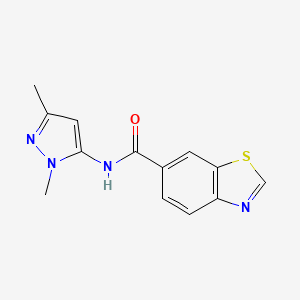 molecular formula C13H12N4OS B2629577 N-(1,3-dimethyl-1H-pyrazol-5-yl)benzo[d]thiazole-6-carboxamide CAS No. 1170655-28-3