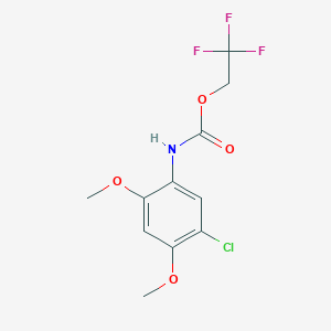 molecular formula C11H11ClF3NO4 B2629587 2,2,2-trifluoroethyl N-(5-chloro-2,4-dimethoxyphenyl)carbamate CAS No. 1087798-00-2