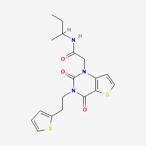 molecular formula C18H21N3O3S2 B2629593 N-(butan-2-yl)-2-{2,4-dioxo-3-[2-(thiophen-2-yl)ethyl]-3,4-dihydrothieno[3,2-d]pyrimidin-1(2H)-yl}acetamide CAS No. 1260913-77-6
