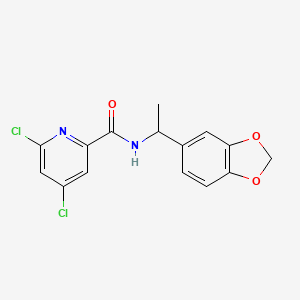 molecular formula C15H12Cl2N2O3 B2629598 N-[1-(2H-1,3-benzodioxol-5-yl)ethyl]-4,6-dichloropyridine-2-carboxamide CAS No. 1797098-31-7