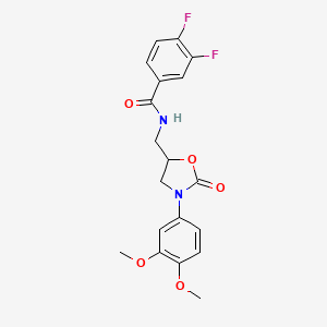 molecular formula C19H18F2N2O5 B2629602 N-((3-(3,4-dimethoxyphenyl)-2-oxooxazolidin-5-yl)methyl)-3,4-difluorobenzamide CAS No. 954630-22-9