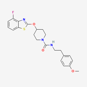 molecular formula C22H24FN3O3S B2629604 4-((4-fluorobenzo[d]thiazol-2-yl)oxy)-N-(4-methoxyphenethyl)piperidine-1-carboxamide CAS No. 1286718-50-0