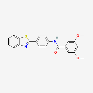 molecular formula C22H18N2O3S B2629617 N-[4-(1,3-benzothiazol-2-yl)phenyl]-3,5-dimethoxybenzamide CAS No. 312742-56-6