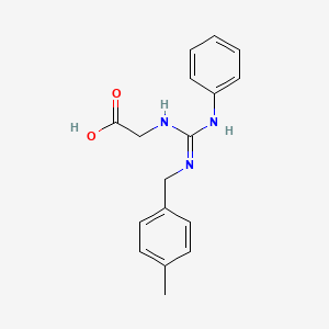 molecular formula C17H19N3O2 B2629622 2-{[[(4-Methylbenzyl)amino](phenylimino)methyl]amino}acetic acid CAS No. 338400-46-7