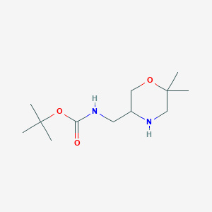 molecular formula C12H24N2O3 B2629627 tert-Butyl ((6,6-dimethylmorpholin-3-yl)methyl)carbamate CAS No. 2413867-43-1