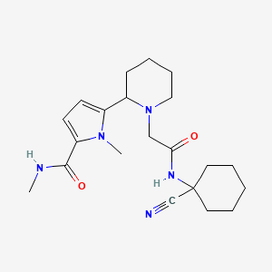molecular formula C21H31N5O2 B2629630 5-[1-[2-[(1-Cyanocyclohexyl)amino]-2-oxoethyl]piperidin-2-yl]-N,1-dimethylpyrrole-2-carboxamide CAS No. 2108351-22-8
