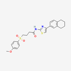 molecular formula C24H26N2O4S2 B2629634 4-((4-methoxyphenyl)sulfonyl)-N-(4-(5,6,7,8-tetrahydronaphthalen-2-yl)thiazol-2-yl)butanamide CAS No. 922917-11-1