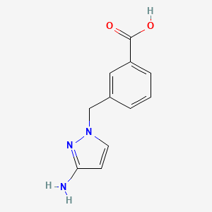 molecular formula C11H11N3O2 B2629637 3-[(3-amino-1H-pyrazol-1-yl)methyl]benzoic acid CAS No. 1003013-01-1