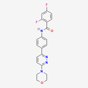 molecular formula C21H18F2N4O2 B2629639 2,4-二氟-N-(4-(6-吗啉代吡啶嗪-3-基)苯基)苯甲酰胺 CAS No. 899746-13-5