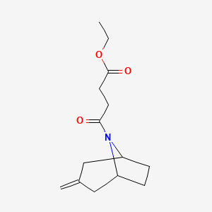 molecular formula C14H21NO3 B2629643 ethyl 4-((1R,5S)-3-methylene-8-azabicyclo[3.2.1]octan-8-yl)-4-oxobutanoate CAS No. 2320956-85-0