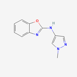 molecular formula C11H10N4O B2629654 N-(1-甲基-1H-吡唑-4-基)苯并[d]恶唑-2-胺 CAS No. 1178344-09-6