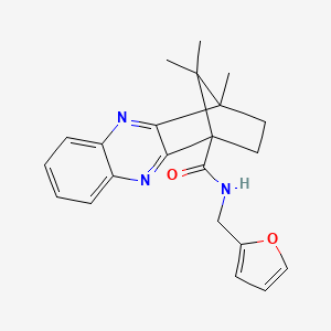 molecular formula C22H23N3O2 B2629658 (1R,4S)-N-(furan-2-ylmethyl)-4,11,11-trimethyl-1,2,3,4-tetrahydro-1,4-methanophenazine-1-carboxamide CAS No. 622800-21-9