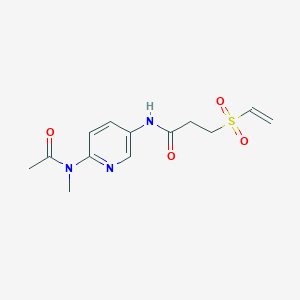 molecular formula C13H17N3O4S B2629663 N-[6-[Acetyl(methyl)amino]pyridin-3-yl]-3-ethenylsulfonylpropanamide CAS No. 2224264-34-8