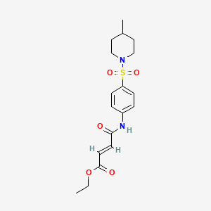 molecular formula C18H24N2O5S B2629668 (E)-乙基4-((4-((4-甲基哌啶-1-基)磺酰)苯基)氨基)-4-氧代丁-2-烯酸酯 CAS No. 315673-52-0