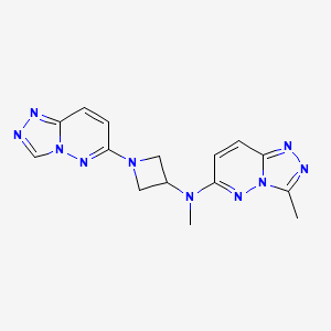 molecular formula C15H16N10 B2629670 N-methyl-N-{3-methyl-[1,2,4]triazolo[4,3-b]pyridazin-6-yl}-1-{[1,2,4]triazolo[4,3-b]pyridazin-6-yl}azetidin-3-amine CAS No. 2199279-31-5