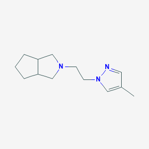 molecular formula C13H21N3 B2629675 2-[2-(4-Methylpyrazol-1-yl)ethyl]-3,3a,4,5,6,6a-hexahydro-1H-cyclopenta[c]pyrrole CAS No. 2415461-60-6