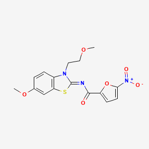molecular formula C16H15N3O6S B2629679 (Z)-N-(6-甲氧基-3-(2-甲氧基乙基)苯并[d]噻唑-2(3H)-亚甲基)-5-硝基呋喃-2-甲酰胺 CAS No. 865161-38-2