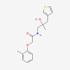 molecular formula C17H21NO3S B2629682 N-{2-羟基-2-[(噻吩-3-基)甲基]丙基}-2-(2-甲基苯氧基)乙酰胺 CAS No. 2097913-86-3