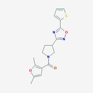 B2629683 (2,5-Dimethylfuran-3-yl)(3-(5-(thiophen-2-yl)-1,2,4-oxadiazol-3-yl)pyrrolidin-1-yl)methanone CAS No. 2034412-64-9