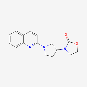 B2629687 3-(1-Quinolin-2-ylpyrrolidin-3-yl)-1,3-oxazolidin-2-one CAS No. 2380010-11-5