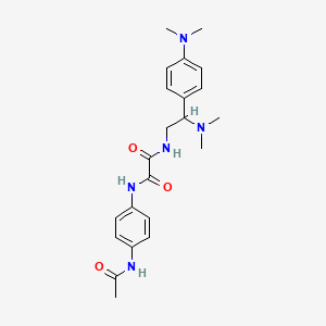 molecular formula C22H29N5O3 B2629691 N1-(4-acetamidophenyl)-N2-(2-(dimethylamino)-2-(4-(dimethylamino)phenyl)ethyl)oxalamide CAS No. 922981-67-7