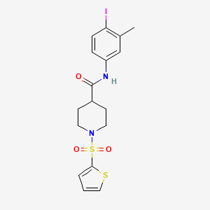 molecular formula C17H19IN2O3S2 B2629700 N-(4-iodo-3-methylphenyl)-1-(thiophene-2-sulfonyl)piperidine-4-carboxamide CAS No. 325702-39-4