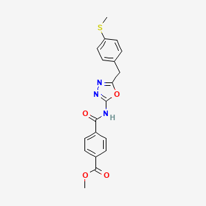 molecular formula C19H17N3O4S B2629736 4-((5-(4-(甲硫基)苄基)-1,3,4-恶二唑-2-基)氨基羰基)苯甲酸甲酯 CAS No. 1170588-53-0