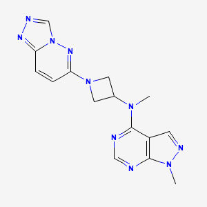 molecular formula C15H16N10 B2629737 N-甲基-N-{1-甲基-1H-吡唑并[3,4-d]嘧啶-4-基}-1-{[1,2,4]三唑并[4,3-b]哒嗪-6-基}氮杂环丁-3-胺 CAS No. 2199236-64-9