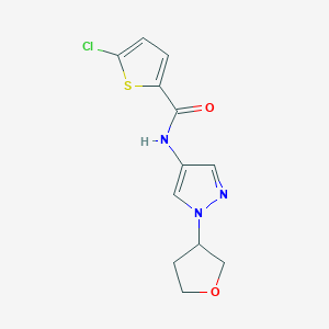 molecular formula C12H12ClN3O2S B2629748 5-氯-N-(1-(四氢呋喃-3-基)-1H-吡唑-4-基)噻吩-2-甲酰胺 CAS No. 1797158-60-1