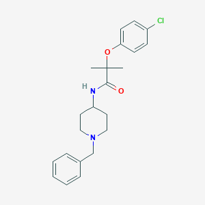 molecular formula C22H27ClN2O2 B262975 N-(1-benzyl-4-piperidinyl)-2-(4-chlorophenoxy)-2-methylpropanamide 