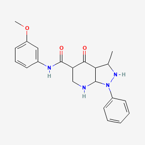 molecular formula C21H18N4O3 B2629751 N-(3-甲氧基苯基)-3-甲基-4-氧代-1-苯基-1H,4H,7H-吡唑并[3,4-b]吡啶-5-甲酰胺 CAS No. 886902-68-7