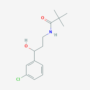 molecular formula C14H20ClNO2 B2629783 N-(3-(3-chlorophenyl)-3-hydroxypropyl)pivalamide CAS No. 2034466-64-1