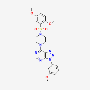 molecular formula C23H25N7O5S B2629784 7-(4-((2,5-dimethoxyphenyl)sulfonyl)piperazin-1-yl)-3-(3-methoxyphenyl)-3H-[1,2,3]triazolo[4,5-d]pyrimidine CAS No. 920231-99-8