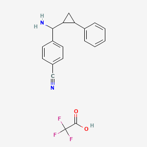 molecular formula C19H17F3N2O2 B2629787 4-[氨基-(2-苯基环丙基)甲基]苯甲腈；2,2,2-三氟乙酸 CAS No. 2253639-75-5