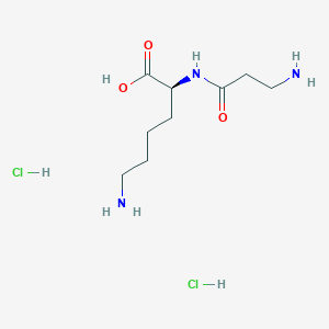 molecular formula C9H21Cl2N3O3 B2629788 (2S)-6-Amino-2-(3-aminopropanoylamino)hexanoic acid;dihydrochloride CAS No. 2460740-61-6