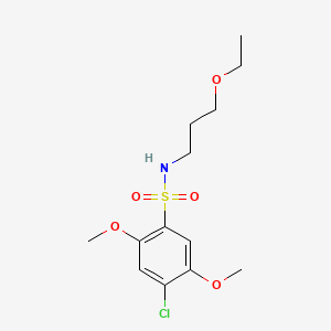 molecular formula C13H20ClNO5S B2629790 4-chloro-N-(3-ethoxypropyl)-2,5-dimethoxybenzenesulfonamide CAS No. 898645-83-5
