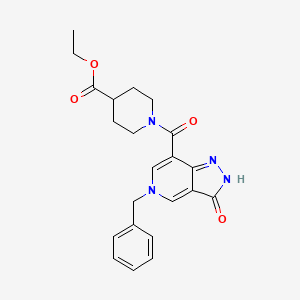 molecular formula C22H24N4O4 B2629792 1-(5-苄基-3-氧代-3,5-二氢-2H-吡唑并[4,3-c]吡啶-7-羰基)哌啶-4-羧酸乙酯 CAS No. 1219903-11-3